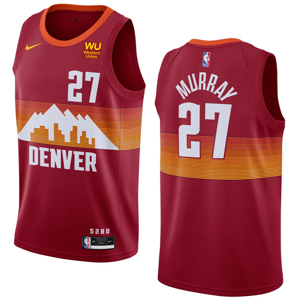 Men's Denver Nuggets #27 Jamal Murray 2020-21 Red City Edition Stitched NBA Jersey Men's Denver Nuggets #27 Jamal Murray 2020-21 Red City Edition Stitched NBA Jersey